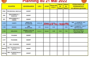News 33 : planning des matchs du 21/05/2022
