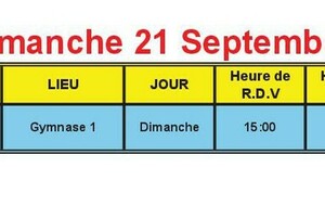 News 05 : planning match du 21/09/2025