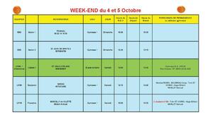 News 08 : planning des matchs des 4 et 5/10/2025