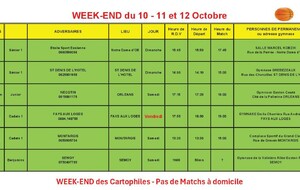 News 09 : planning des matchs des 10 + 11 + 12/10/2025