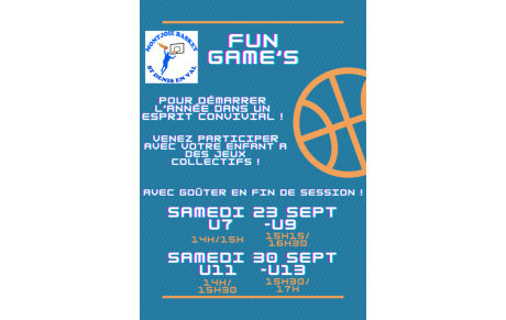 News 03 : FUN GAME'S 23 ET 30/09/2023 * U7+U9+U11+U13