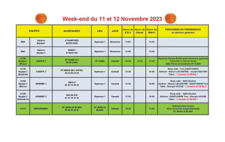 News 10 : matchs des 11 et 12/11/2023