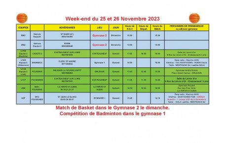 News 12 : matchs des 25 et 26/11/2023