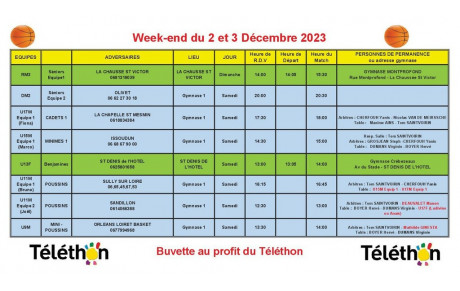 News 14 : matchs des 02 et 03/12/2023 et Téléthon