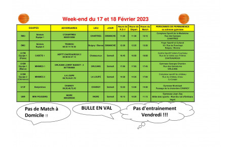 News 22 : matchs des 17 et 18/02/2024